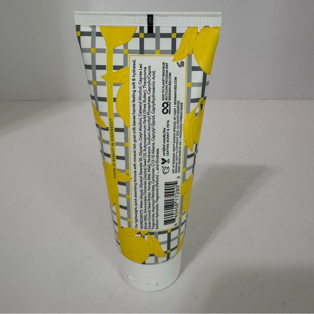Beekman 1802 Sunshine Lemon Goat Milk Hand Cream 3.4 oz Full Size NWT Sealed